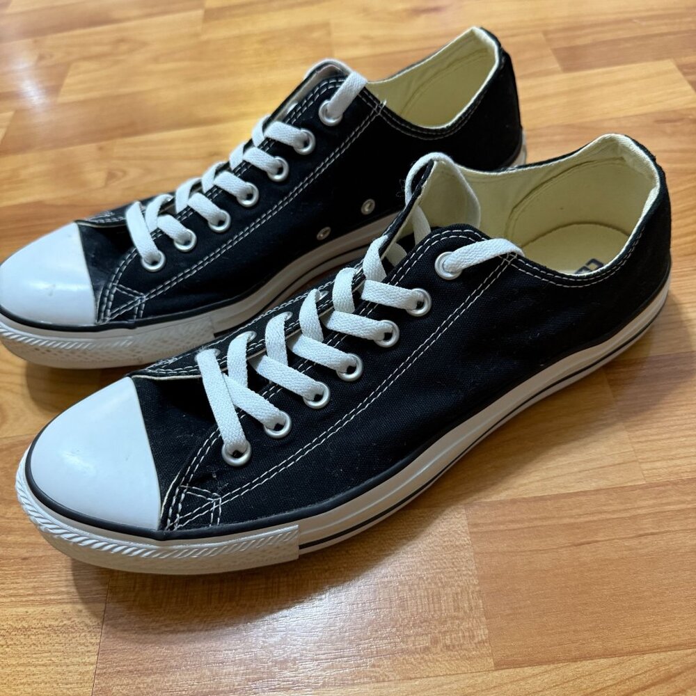 Converse All Star Unisex Black White Sanitized Canvas Sneakers Mens 11 Womens 13 - Picture 9 of 12